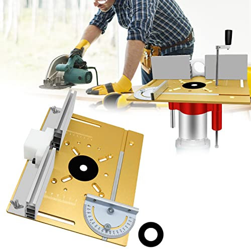 Juego 3 Insertos Para Fresadora, Mesa Fresadora Routers Aleación Aluminio Flip Board Máquina Corte Grabado Herramienta Auxiliar Mitre Gauge Mesa Sierra Bancos para Trabajar Madera Router Accesorios