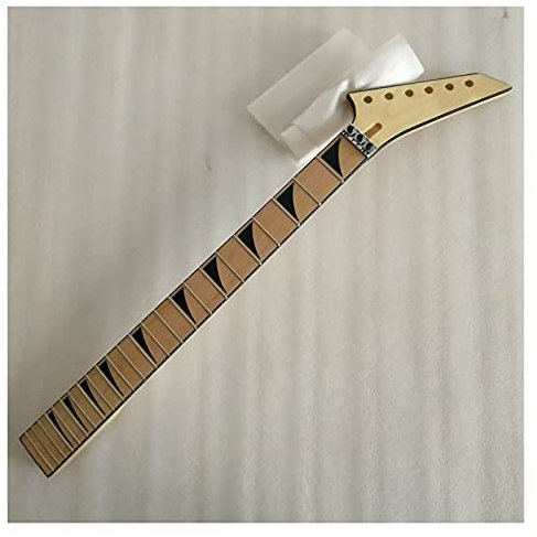 CAZARU Glänzender Ahorn-Gitarrenhals, 24 Bünde, 25,5 Zoll für Style-Ahorn-Griffbrett