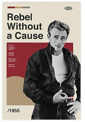 Filmposter Rebel Without A Cause Leinwand Poster Schlafzimmer Dekor Sport Landschaft Büro Zimmer Dekor Geschenk ungerahmt 60 x 90 cm