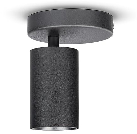 Paco Home Deckenlampe Wohnzimmer Wandleuchte Schwenkbare Spots Wandlampe GU10 Modern Deckenleuchte Küche Schlafzimmer, Farbe:Schwarz, Leuchtentyp___Technologie:Typ 2-1x GU10