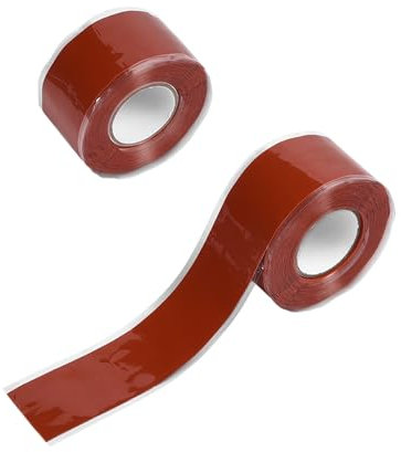 2 Rollen Selbstverschweißendes Silikonband, Isolierband Hitzebeständig Reparaturband Wasserdicht Dichtband Selbstklebend 2.5mm x 3m für wasserdichte Reparaturen, elektrische Anschlüsse -Rot