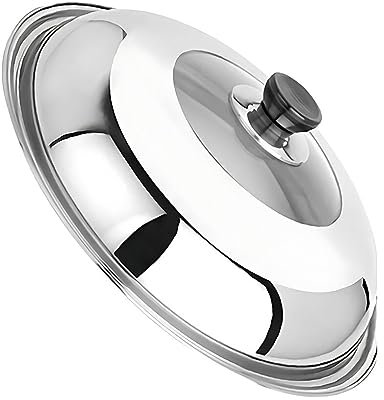 kesurpae Edelstahldeckel, langlebiger Brattopfdeckel und Bratpfanne, einfache Materialien, Bratdeckel, einfacher, langlebiger Pfannentopfdeckel, Bratpfanne, Kombinationsabdeckung, 28cm