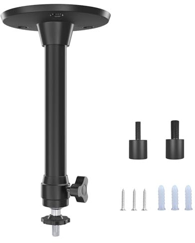 Upgraded Ceiling Wall Projector Mount Compatible with QKK, DR.J, DBPOWER, Anker, VANKYO, AAXA, Jinhoo, PVO, TMY, AuKing, and Most Other Mini Projector,Sleek Black Steel Design for Perfect Projection