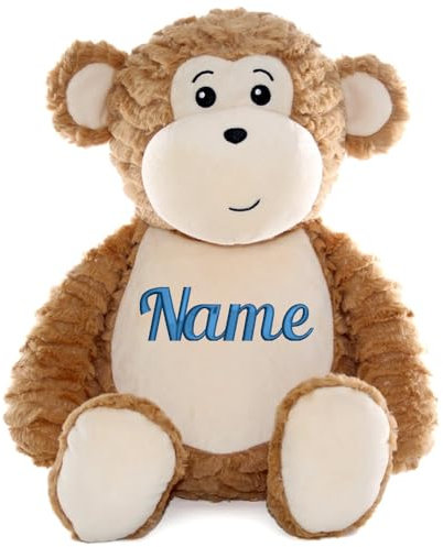Elefantasie Personalisiertes Stofftier AFFE Kuscheltier Bestickt Plüschtier zur Geburt Stickmotiv Name