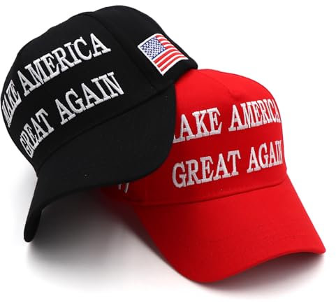 Trump Hat MAGA Hat Trump Merchandise 45-47 Make America Great Again Hat Donald Trump 2024 USA Flag Baseball Cap, Rotschwarz, Einheitsgröße