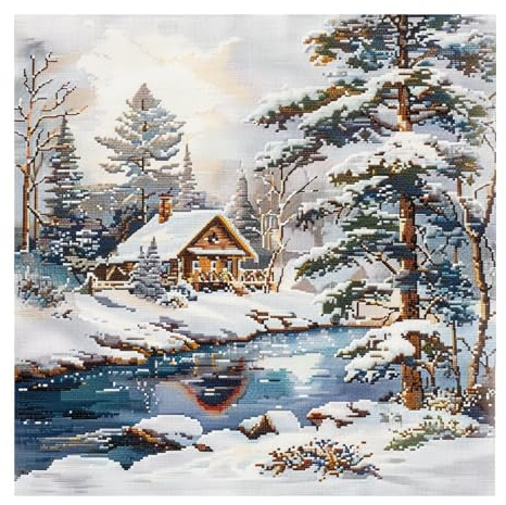 cukol cukol Kreuzstich Set Vorgedruckt Erwachsene, Stickbilder 40x40 cm