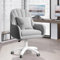 Aivermeil Homeoffice Stuhl, SamtStuhl mit Kopfkissen, 360° drehbar Höhenverstellbar Bürostuhl ergonomisch, Schminkstuhl Drehstuhl，für Arbeitszimmer Schlafzimmer,bis 120kg belastbar Grau