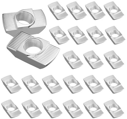 SCOOYUCK 30 Stück Nutensteine M8, Serie-40 Schiebemuttern，T Nut Hammermutter, für Aluminiumprofil Extrusionsschlitz Schiene (EU40-M8)