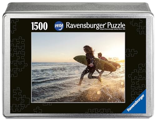 Ravensburger Fotopuzzle - 1500 Teile Puzzle zum Selbstgestalten - personalisierte Fotogeschenke für Kinder und Erwachsene (Schwarze Metallbox/Querformat)