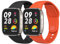 Amzpas 2 Pièces Bracelet pour Xiaomi Redmi Watch 3, Silicone Souple Bracelet Sport de Remplacement pour Redmi Watch 3, Noir+Orange