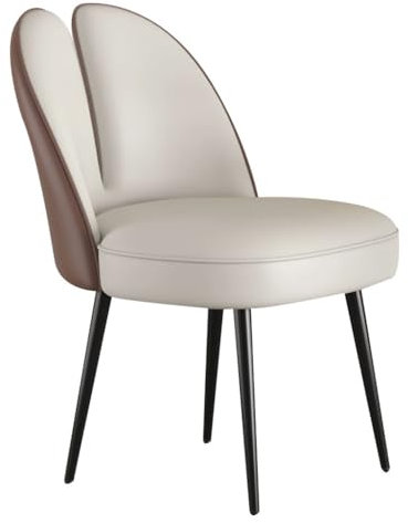 Moderne Einfachheit Küchen-Esszimmerstühle für Schlafzimmer und Wohnzimmer, AMENAS Katzenklaue, Lederstühle mit Balkon, Sofa und Schminktisch, Make-up-Stuhl für Hochzeitszimmer (Kaffee + Reisgrau /