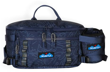 KAVU Washtucna Gürteltasche mit abnehmbarem Getränkekühler, Marineblau Topo