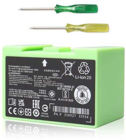i7 14.4V 36Wh 2500mAh Batterie Compatible avec Roomba e et i Series i3 i3+ i7 i7+ i8 i6 i4 i4+ i7158 e5 e6 e5150 e5152 e6198 4624864 ABL-D1 Aspirateur Batterie
