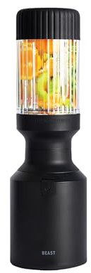 Beast Mighty 650 | Compact Personal Sport Blender | Smoothies, Shakes, Dressings | Blends Ice and Frozen Fruit | Includes Drinking Cup & Straws | 650W (Carbon Black)