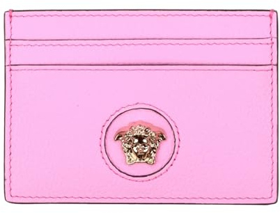 Versace Medusa Kreditkartenetui aus Leder, Pink, Classic