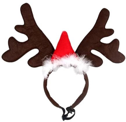 QUXVUIS Weihnachtsmütze, Festliche Mütze, Weihnachtspferd, Winter, einzigartige Pferdemütze, Urlaubsaccessoires für EIN Elegantes Pferdeoutfit, Geweih Stirnband