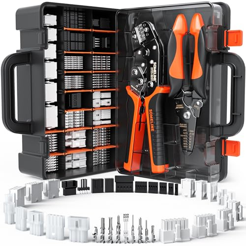 SOMELINE Crimpzange Stecker Set, 41 Typen Mini-Fit Jr 4,2 mm, Standard .062 (3,68mm), 2,54mm und KF2510 Steckverbinder, Crimpzange 0,05–1,5 mm², kompatibel mit Molex, Dupont, KF2510