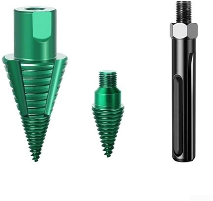 HOHOVYVY Holzspalter Bohrer Mit Schnellwechselkopf Für SDS Max Schaft Abnehmbar Für Spalten Von Brennholz Und Trockenholz Im Heimwerker Und Profi-Einsatz(with Connector)