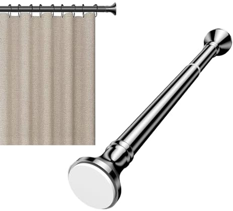 Teleskopstange Zum Klemmen 3m 4m 5m Gardinenstange Ohne Bohren Duschstange Zum Klemmen Ausziehbare Klemmstange Für Gardinen Vorhangstange Ohne Bohren Curtain Rod No Drill(Metallic,410-500cm)