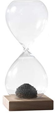 Mascagni Sablier magnétique H16 cm Base Bois Hêtre chêne Sable/Gris
