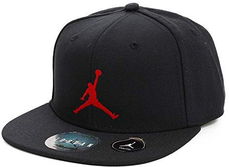 Nike Jordan Big Boys Youth Retro Snapback Hat (Black/Red, One Size 8/20)