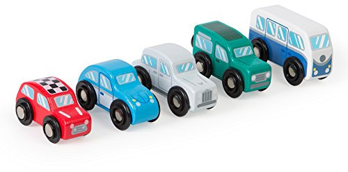 Tidlo T0507 Wooden Retro Vehicle Set, Multi color