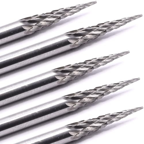 5x VHM Vollhartmetall Schaftfräser 0-3 mm Frässtifte Fräser Gravur für Dremel Proxxon Zubehör