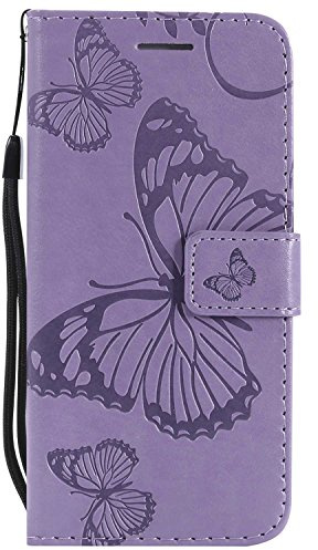 DENDICO Coque pour iPhone 6 / iPhone 6S, Cuir Coque Magnétique Portefeuille Étui Housse avec Fonction de Support et Crédit Slot, TPU Coque de Protection pour iPhone 6 / 6S - Violet