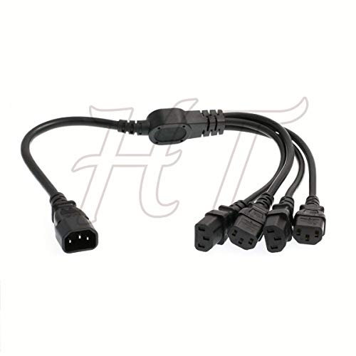 HT-Kabel IEC320 C14 4 x C13 USV PDU Y Splitter Computer PC Netzkabel 10A 250V Verlängerungskabel (60cm (24in))