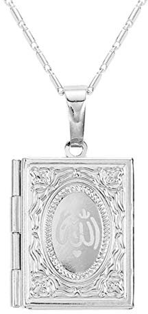 Chandler Naher Osten Muslim Koran Muslim Allah Koran Box hält Fotos Halskette Schmuck für Frauen Männer Mädchen Geschenke, Glas