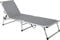 HOMECALL - Chaise longue pliable en aluminium et textilène, gris clair