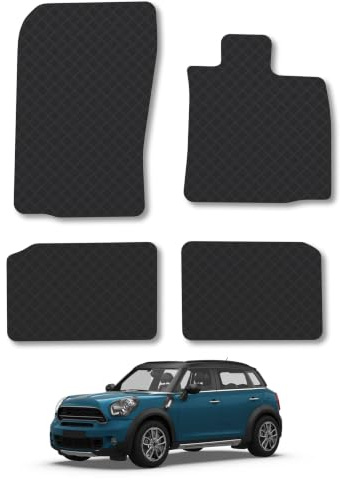 Mini Countryman (2011-2017) 3mm Rubber Car Mats | Tailored Fit Durable Floor Mats Full Coverage Protection Waterproof Accessories Easy Clean Anti Slip Made in the UK
