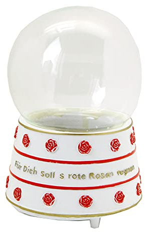 71004 100mm-Do-it-Yourself DIY Schneekugel mit Sockel Für Dich solls rote Rosen regnen für Spieluhr - Schneekugel Bastelset - Schneekugel selber Machen - individuell