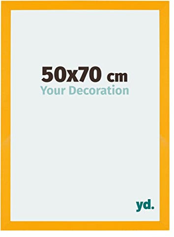 yd. Your Decoration - Bilderrahmen 50x70 cm - Gelb - Billderrahmen aus MDF mit Acrylglas - Antireflex - 50x70 Rahmen - Mura