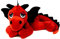 Habibi Plush Classic - 1864 Dragon porte-bonheur rouge/noir avec garnissage en grains de millet, peluche chauffante pour réchauffer au micro-ondes/four