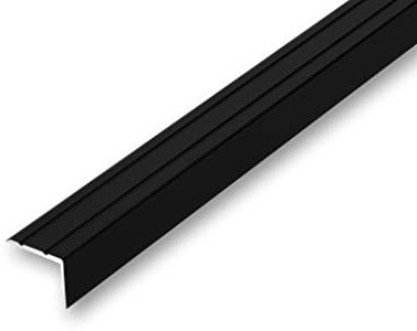 (13,34EUR/m) 25 x 20 x 1500 mm Treppenwinkel schwarz selbstklebend Treppenkantenprofil Treppenkante