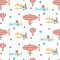 Kinderzimmer Tapete mit Flugzeug und Zeppelin | Tier Tapete mit Löwe und Tiger ideal für Babyzimmer | Vliestapete mit Luftballons für Jungenzimmer