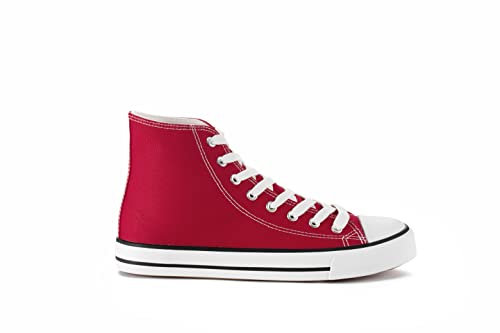 CULTZ Diamond Unisex Sneaker Damen Herren High Top Turnschuhe Red 36