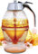 MMCCHB Pot à miel en plastique, distributeur de sirop, beau pot à miel de ruche avec support, bouteille de sirop de 8 oz.