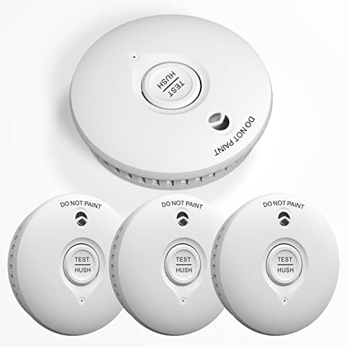Rauchmelder 10 Jahre Batterie | Feuermelder für Zuhause Brandmelder mit Stummschaltung und Selbsttest Funktion Fotoelektrischem Sensor, Q-Zertifiziert DIN EN14604 (4er Set)