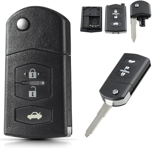 3 Buttons Remote Key Flip For Mazda 2 3 5 6 RX8 MX5 Car Key Case with Uncut Blade