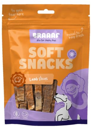 Braaaf Lamb Steak Slice Hundefutter mit Fisch, 12 cm