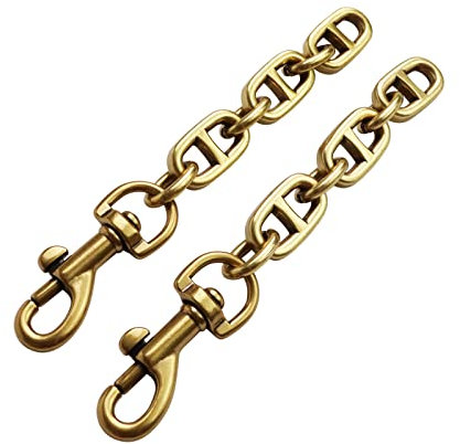 OLSEEY Geldbörsenverlängerung, 2 Stück, Taschen-Verlängerungskette für Umhängetasche, Metallkette, Riemenverlängerung, Ersatz-Verlängerung, Taschenverlängerung, Zubehör (2 Stück, Vintage-Gold), 2