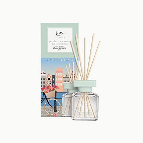 ipuro floral Amsterdam Raumduft mit fruchtig floralen Noten - angenehmer Raumerfrischer der Europakollektion für ein einzigartiges Duft-Erlebnis - Lufterfrischer Wohnung mit Duftstäbchen 50ml