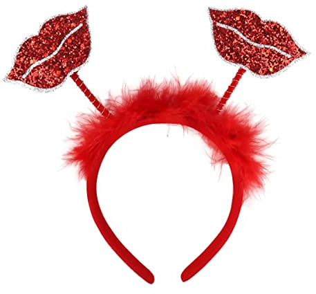 Haarreif zum Valentinstag, Glitzer, rot, sexy Lippen-Haarbänder, Haarreifen für Urlaub, Haarschmuck für Valentinstag, Hochzeit, Geburtstag, Party, Geschenk, Valentinstag, romantische Prinzessin