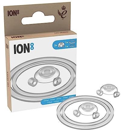 ion8 Ersatz Dichtungen für Auslaufsichere Trinkflaschen (3 Sätze), Einheitsgröße, Transparent