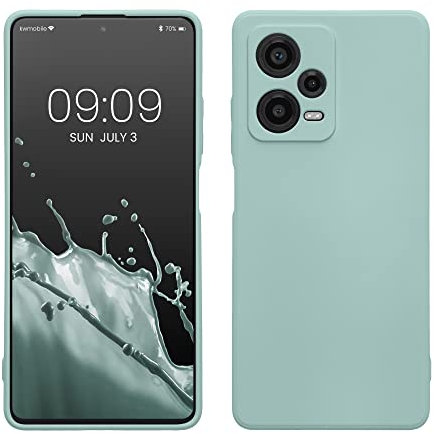 kwmobile Slim Case kompatibel mit Xiaomi Redmi Note 12 Pro+ 5G / Note 12 Pro Plus 5G Hülle - Handyhülle aus Silikon in Cool Mint