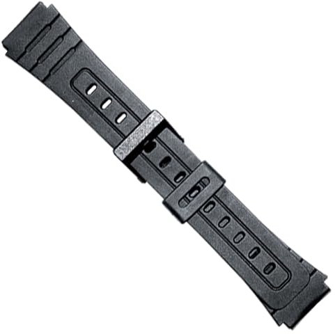 Cinturino orologio nero in gomma resina compatibile con Casio F-91 F-91W F-105 F-106W F-94 W-217h 18mm Rif. 283P4