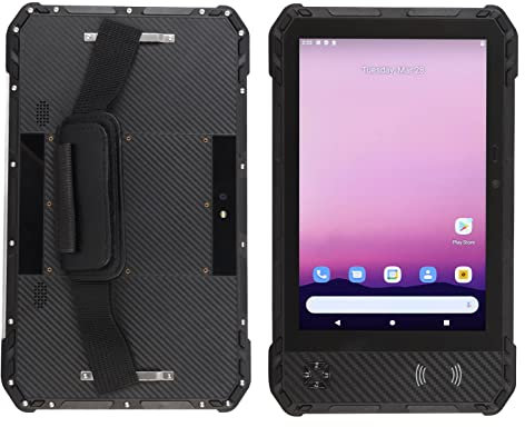 8 Zoll Rugged Tablet, 1280 X 800 IPS Touchscreen, 4GB RAM 64GB ROM, Android11, 10000mAh Akku, BT 5.0, WLAN, mit NFC-Funktion, 4G Dual SIM, IP68 Wasserdicht, Schwarz
