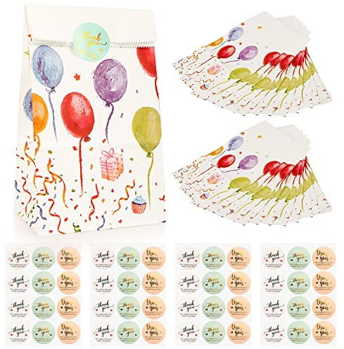 Geschenktüten, Papiertüten, Candybar Tüten, Bunte Geschenktüten Papier, zum Mitgebsel Kindergeburtstag Geschenken, Hochzeit, Party, usw. 18x9x5.5cm 24 Stück Weiß